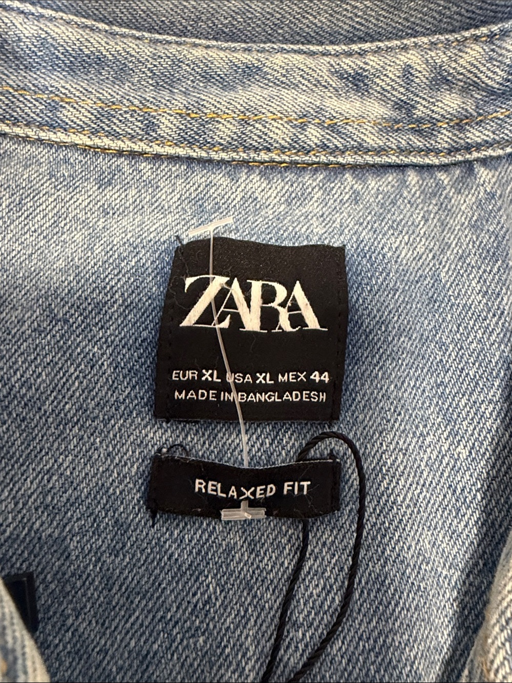 ZARA Light Wash Distressed Denim Shirt Jacket - Picture 2 of 5